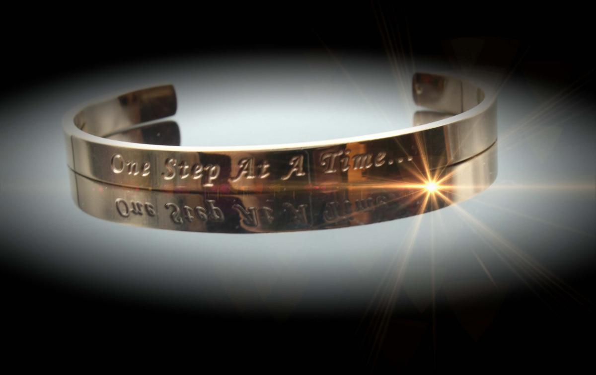 Rose Gold Stainless Steel Cuff Bangle  With Your Chosen EWE Mantra