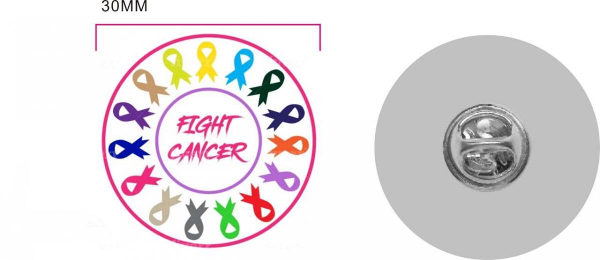 Cancer Awareness Pin Badge Stainless Steel