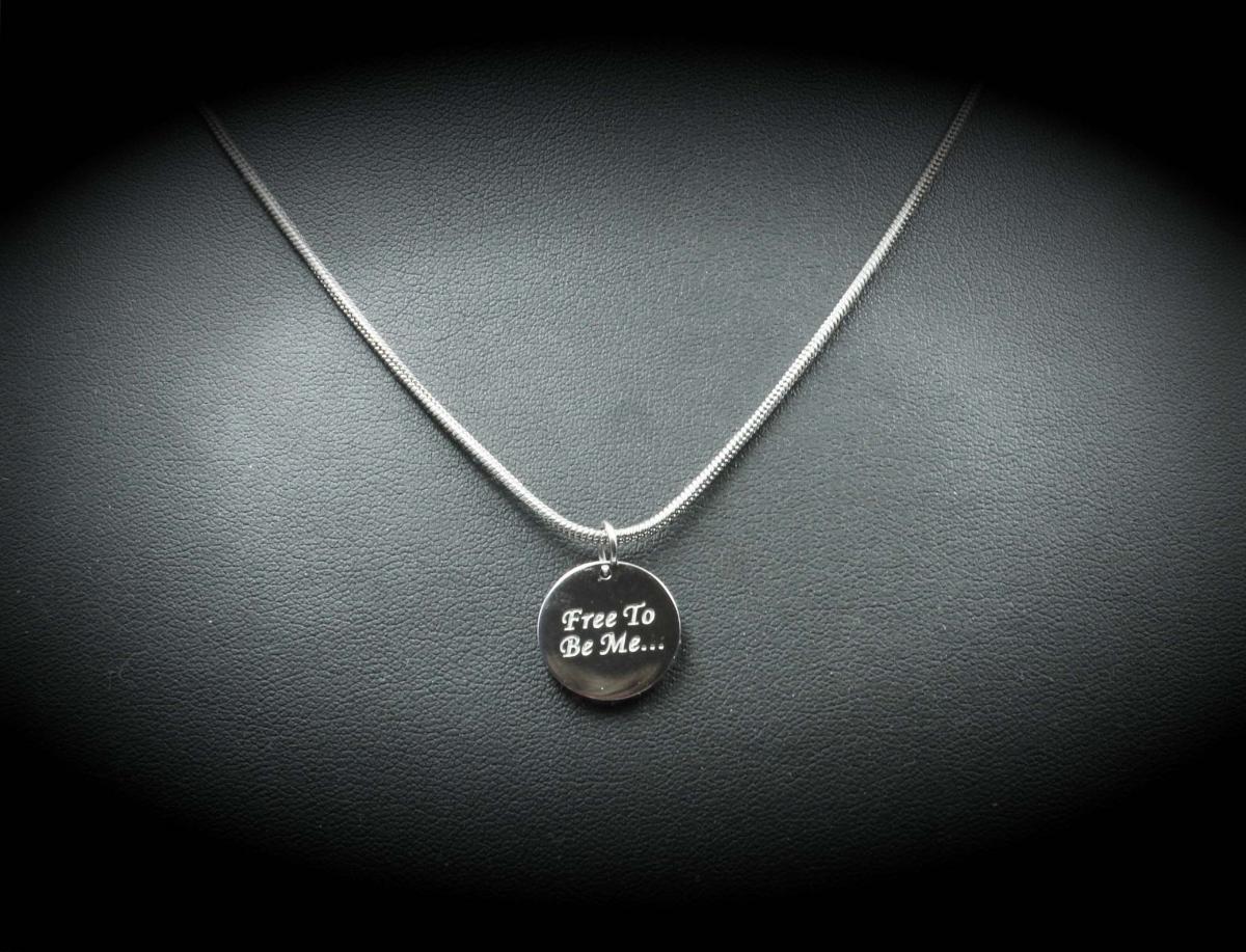 Round Tag Inspirational Mantra Necklace