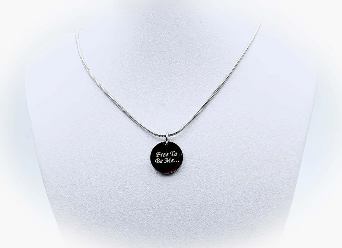 Round Tag Inspirational Mantra Necklace