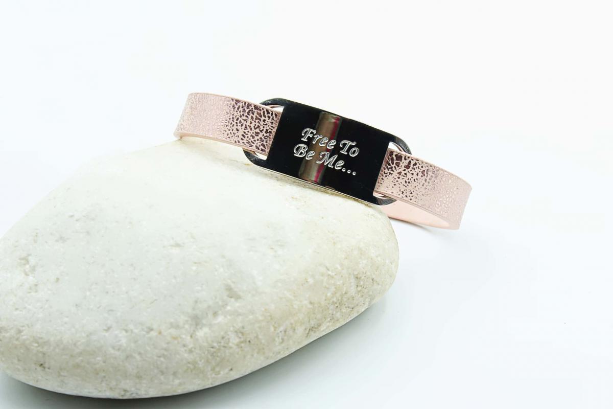 Shabby Chic Leather Inspirational Bracelet Customised