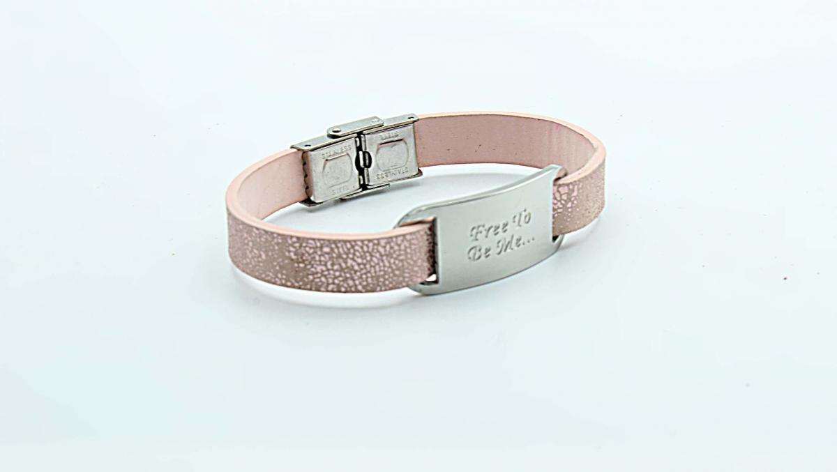 Shabby Chic Leather Inspirational Bracelet Customised