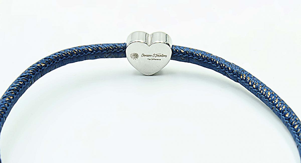 Solid Heart Cork Leather Custom Bracelet