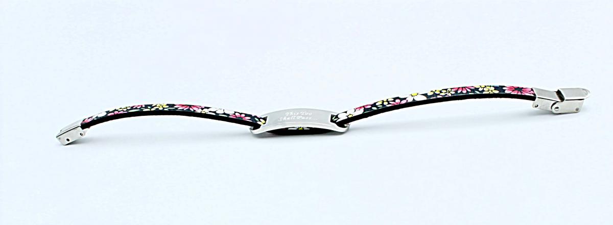 Inspirational Bracelet - Summer Flower Leather & Steel Customised.