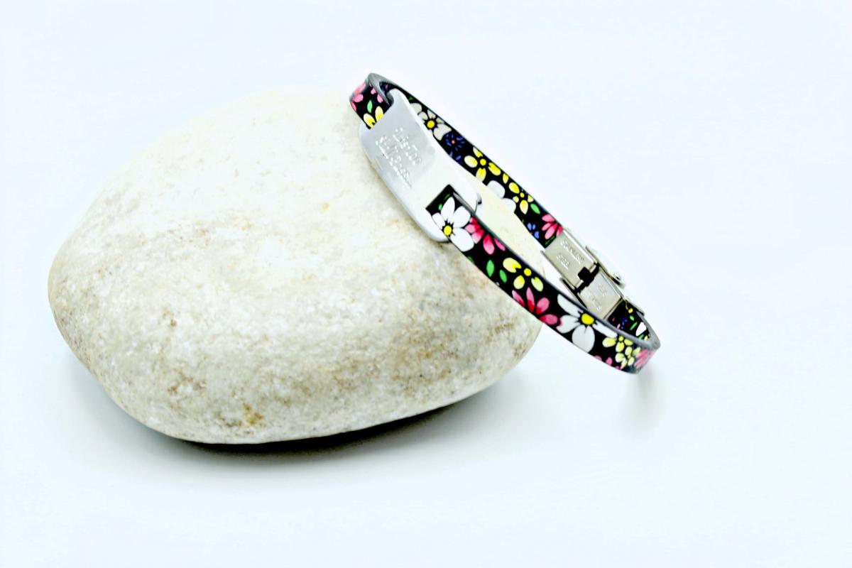 Inspirational Bracelet - Summer Flower Leather & Steel Customised.