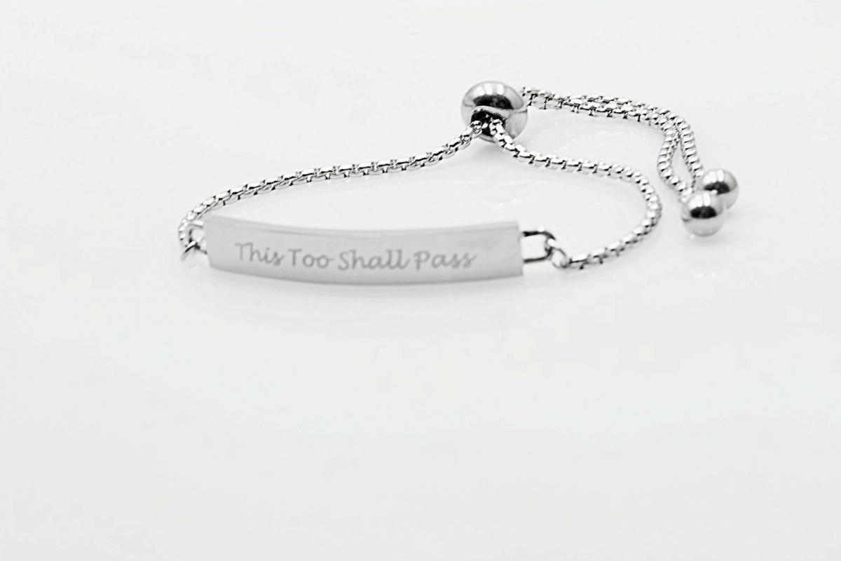 This Too Shall Pass Adjustable Bracelet In Stainless Steel