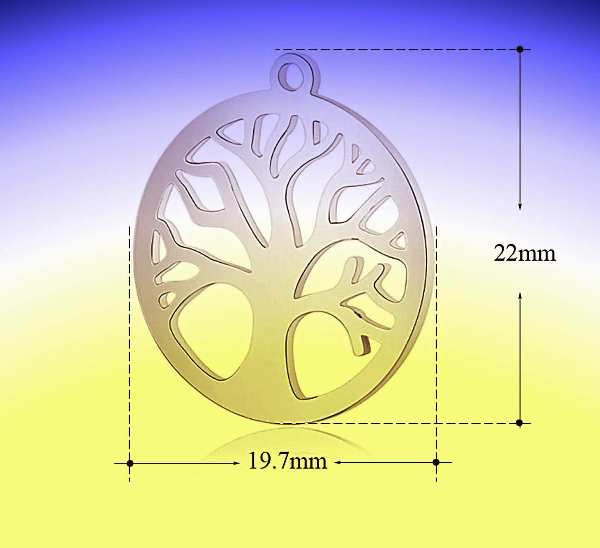 Tree Of Life Filigree Stainless Steel Pendant