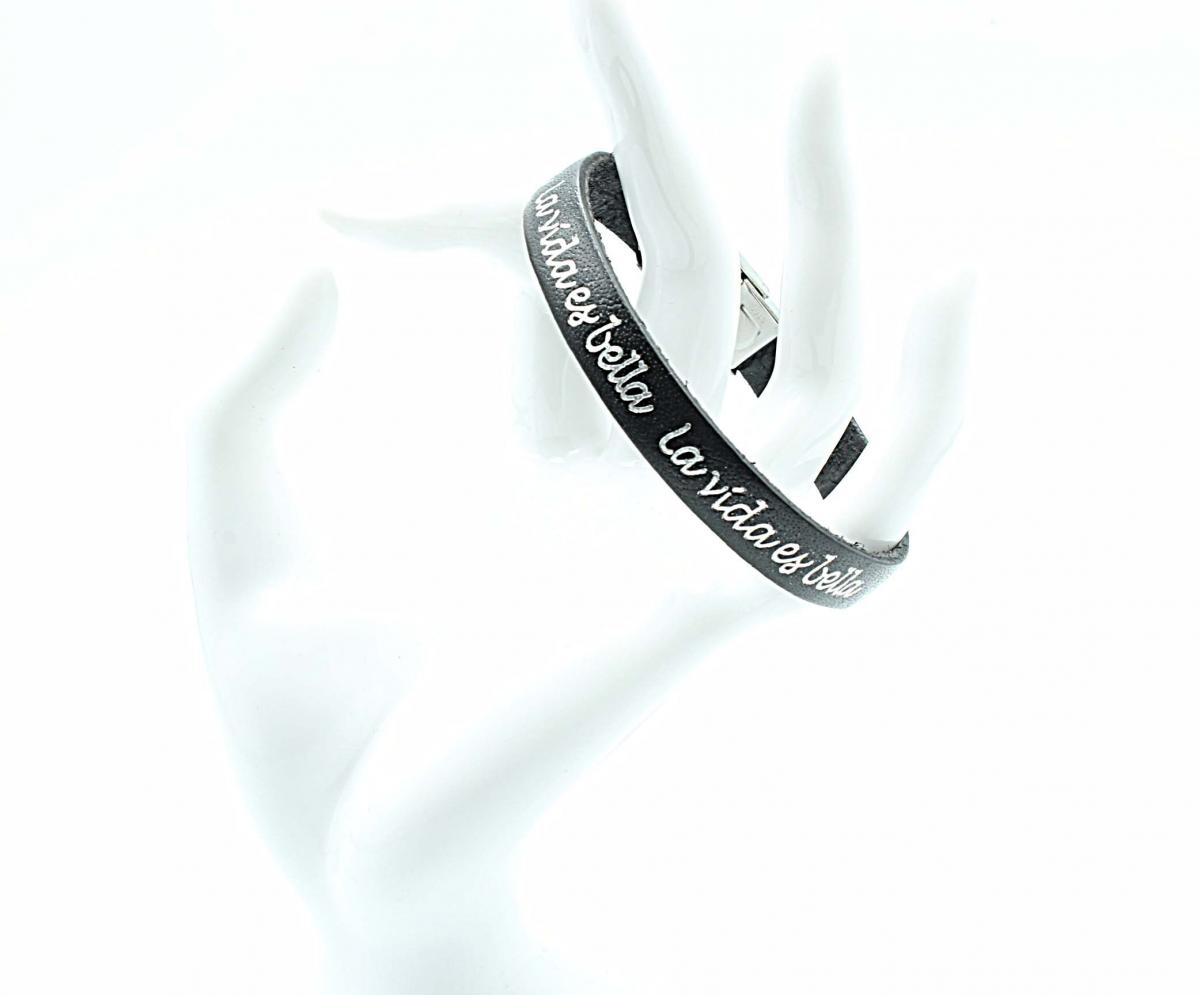 La Vida Es Bella  (Life is Beautiful) Leather Bracelet