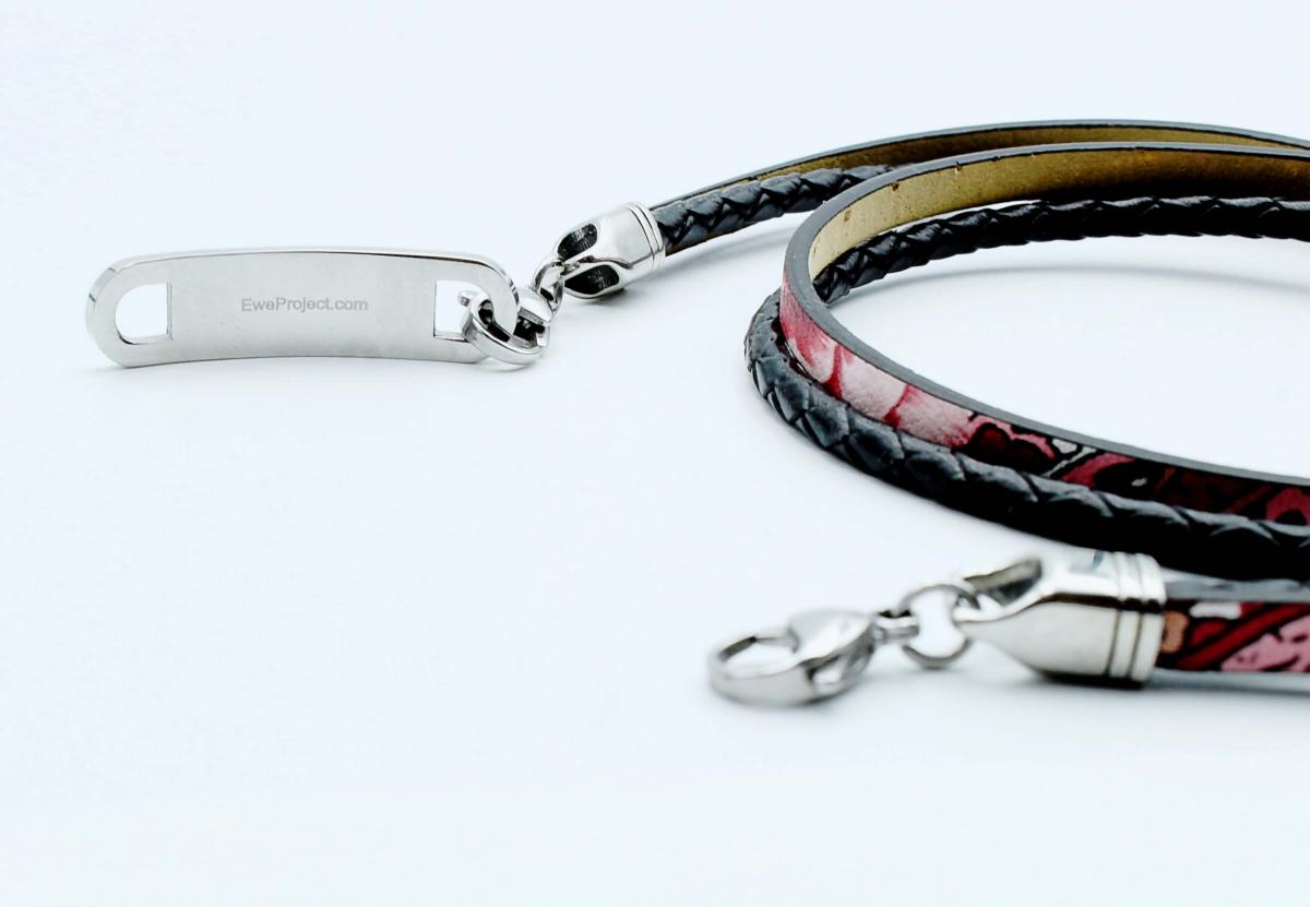 Wrap Around Double Leather Inspirational Bracelet - Customisable