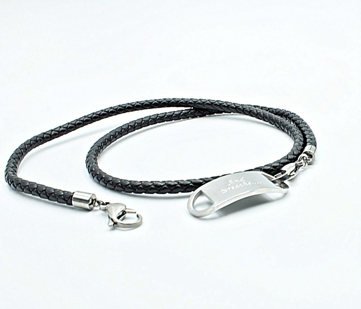 Wrap Around Braided Leather Inspirational Bracelet - Customisable