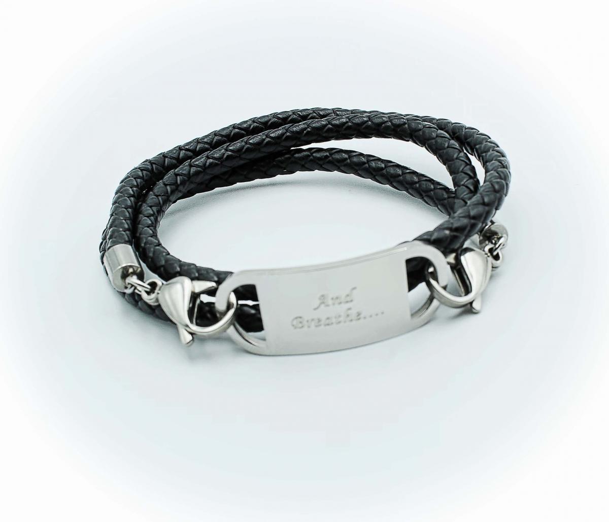 Wrap Around Braided Leather Inspirational Bracelet - Customisable