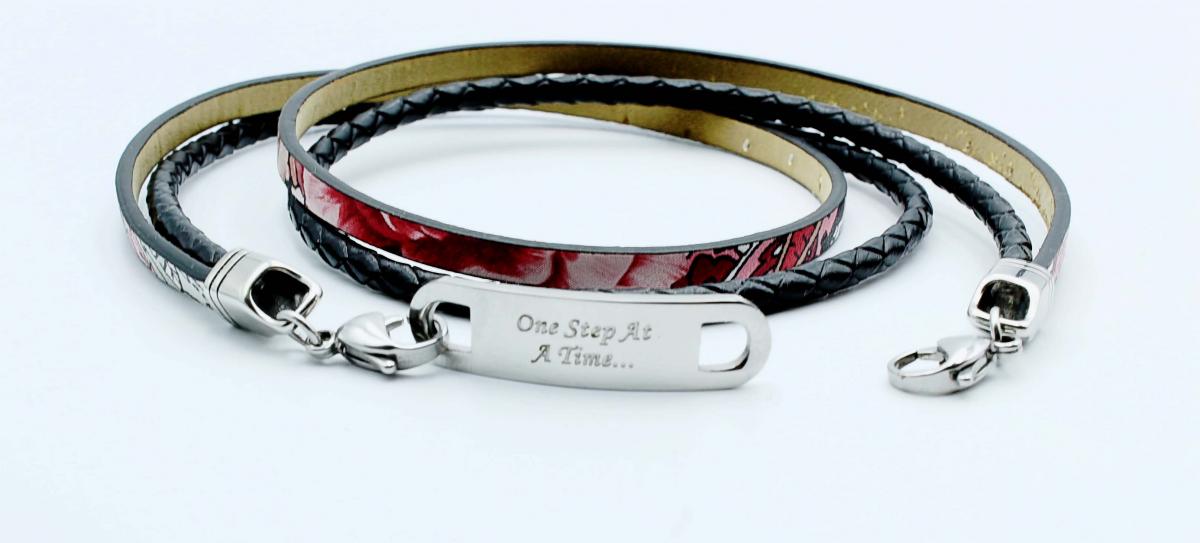 Wrap Around Double Leather Inspirational Bracelet - Customisable