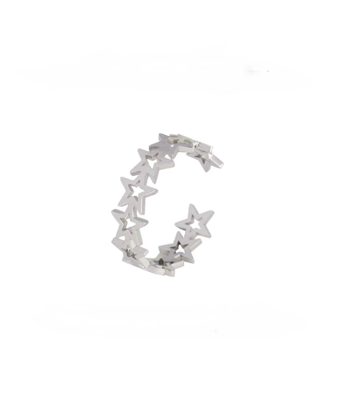 Star Design Ring Adjustable In Stainless Steel