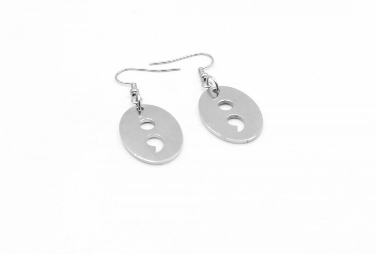 Semi Colon Open Design Earrings