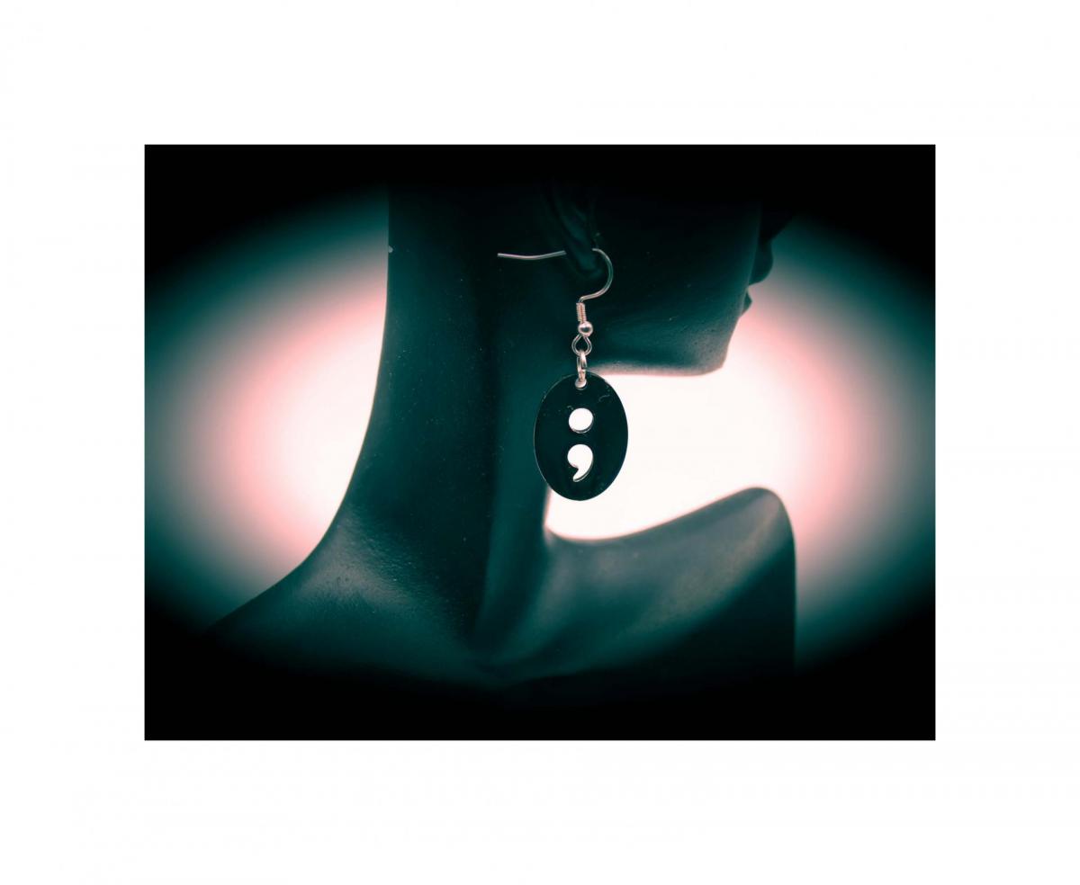 Semi Colon Open Design Earrings