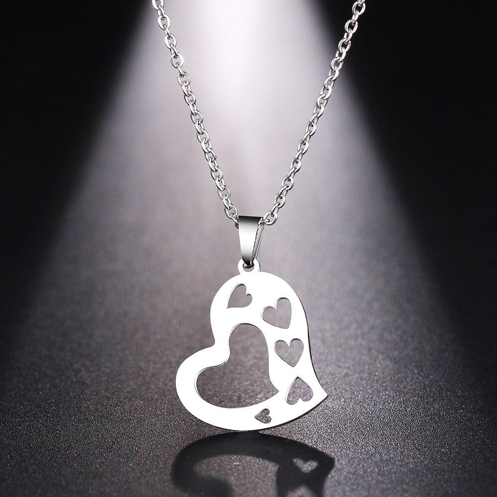 Heart Necklace, 6 Hearts Design