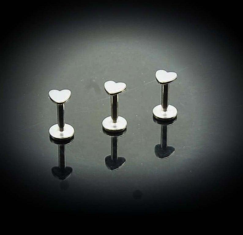 Love Heart Stainless Steel Labret