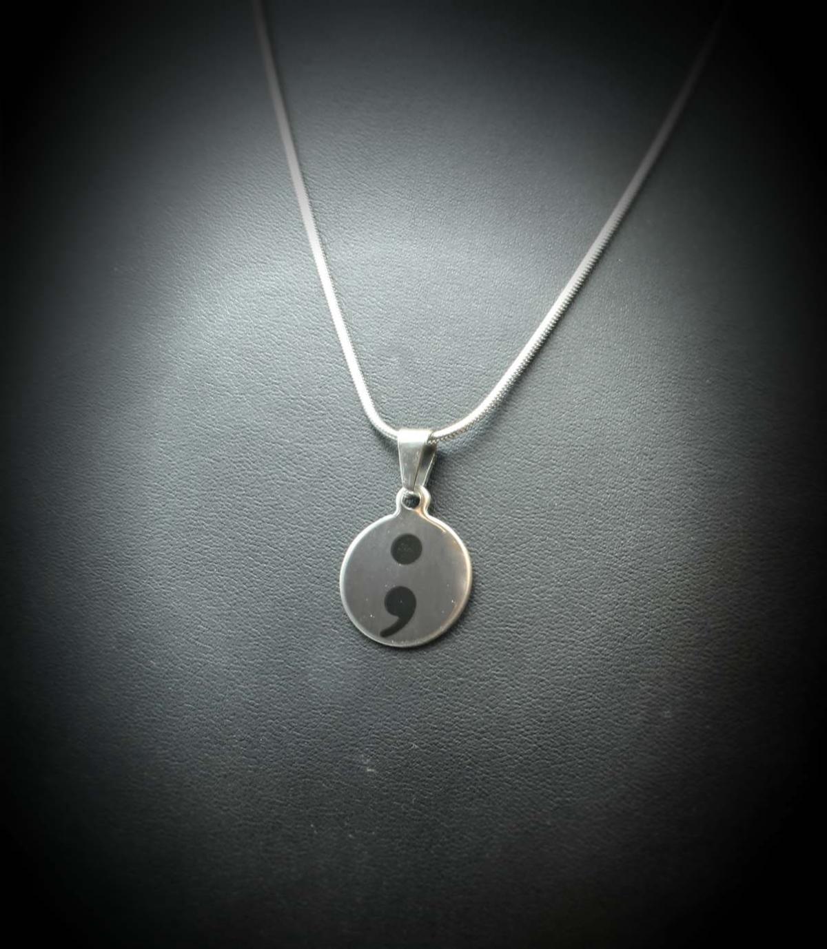 Semi Colon Necklace - My Story Isn't Over