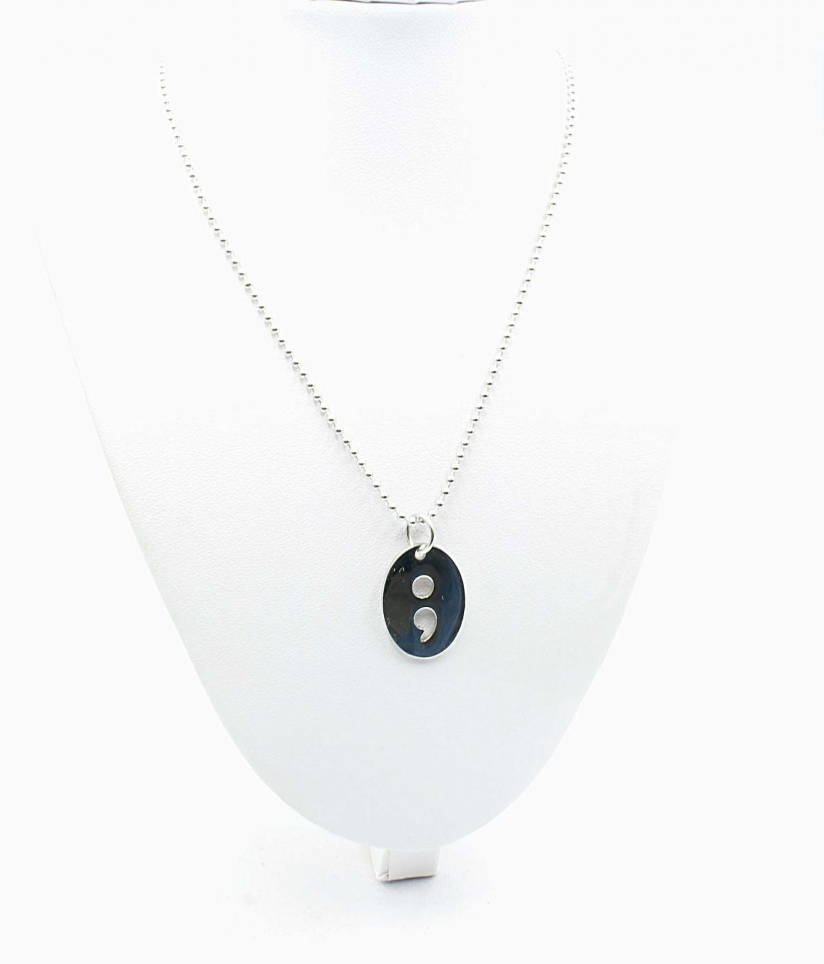 Semi Colon Open Design Necklace