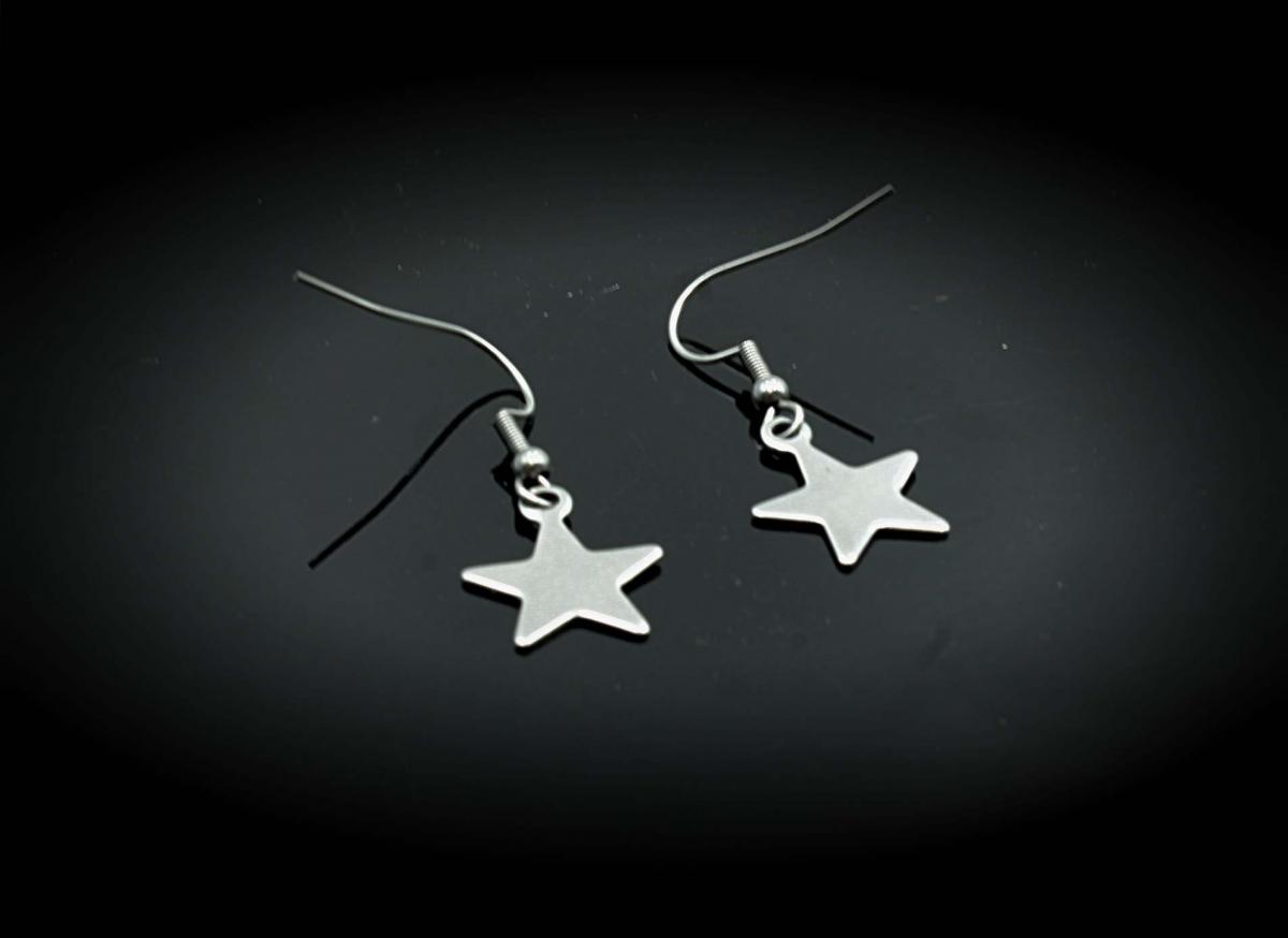 Star Drop Earrings Stainless Steel