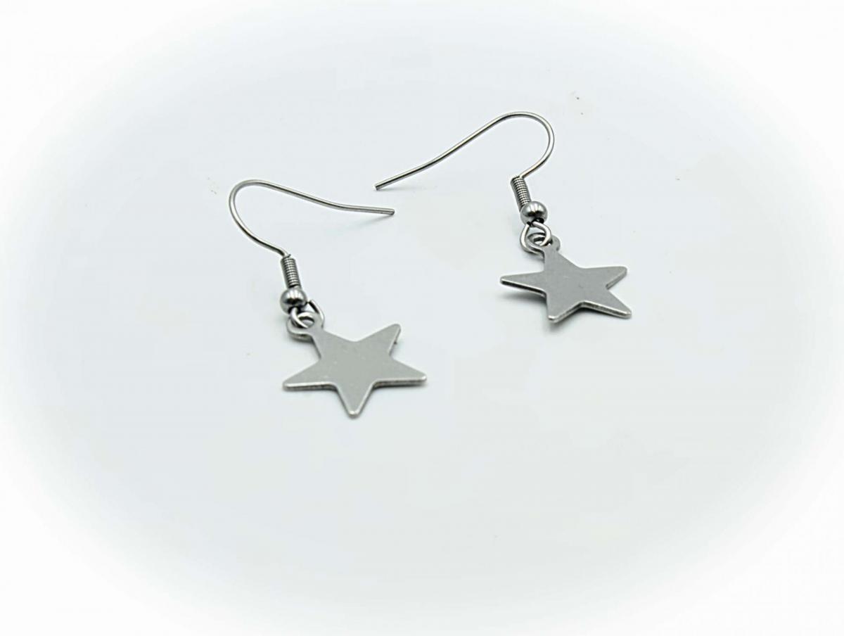 Star Drop Earrings Stainless Steel