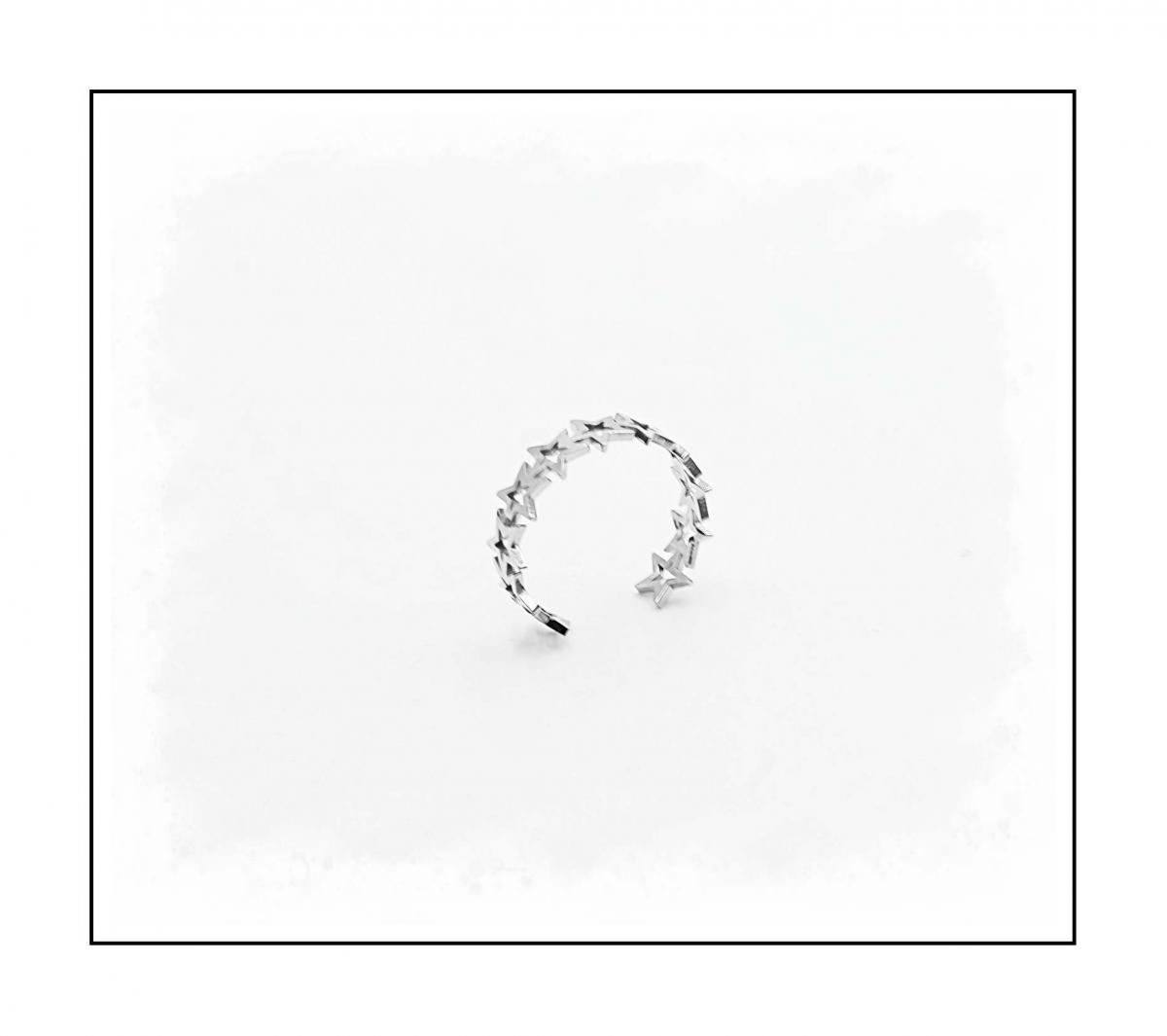 Star Design Ring Adjustable In Stainless Steel