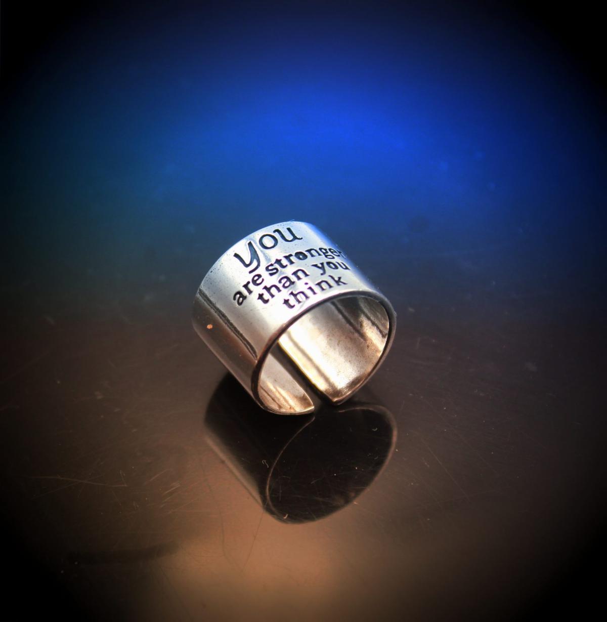 You Are Stronger Than You Think- Adjustable Ring