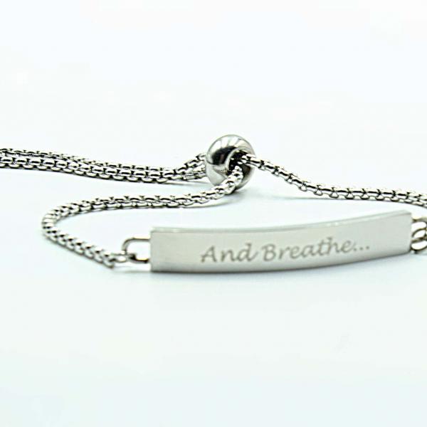 Inspirational Quote Awareness Bracelet - And Breathe...