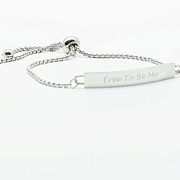 Inspirational  Quote Bracelet - Free To Be Me