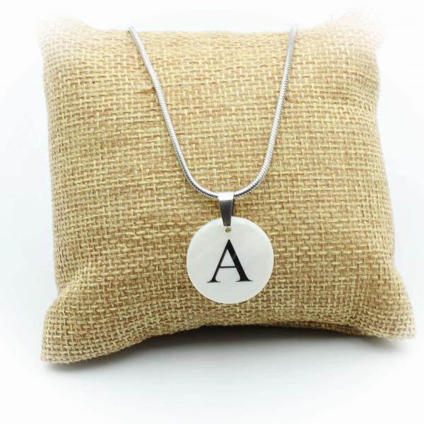 Personalised Mother Of Pearl Initial Necklace