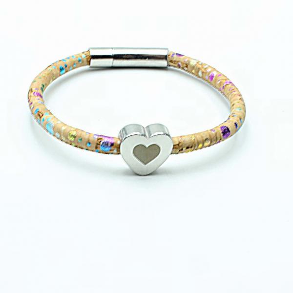 Inner Heart Cork Leather Custom Bracelet