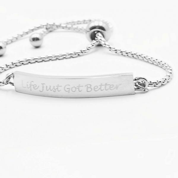 Message Bracelet Life Just Got Better -Adjustable Stainless Steel