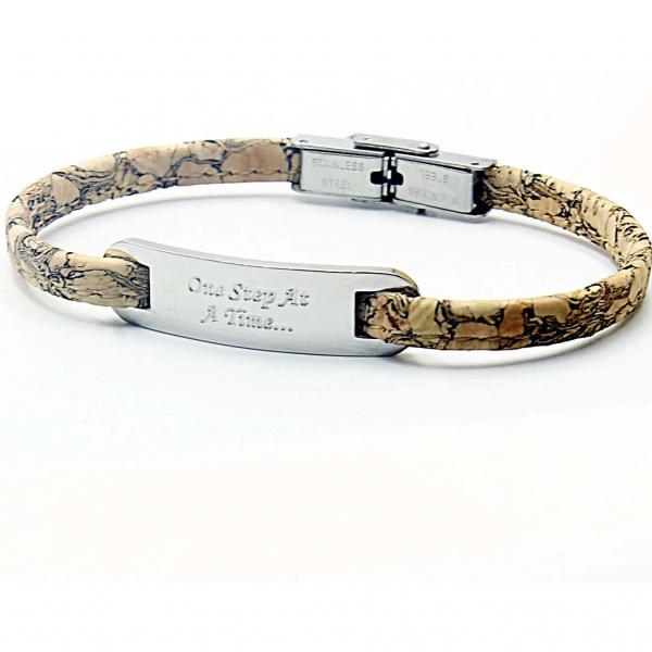 Inspirational Message Bracelet - Cork Leather - Vegan & Eco Friendly