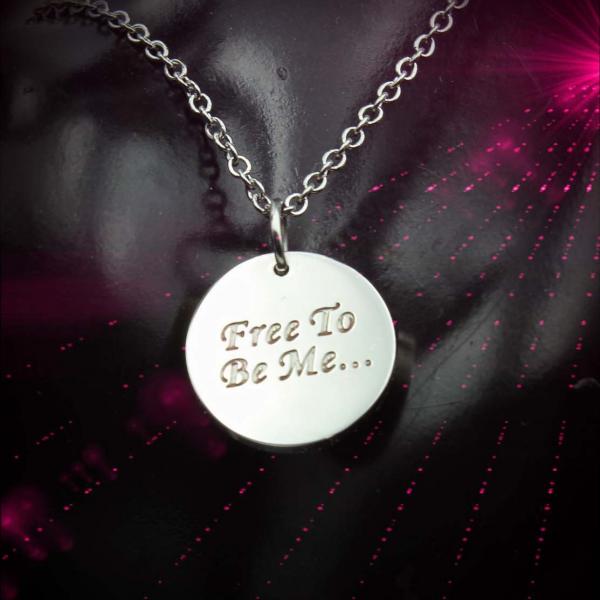 Inspirational Round Tag Mantra Necklace 