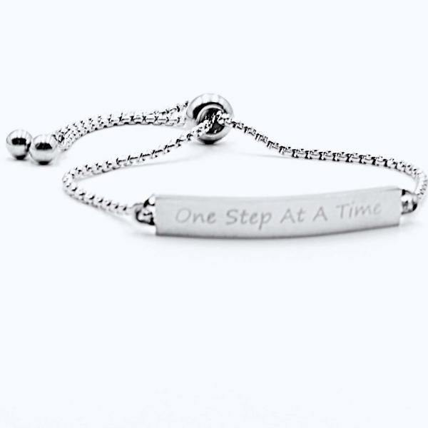 Inspirational Mantra Bracelet - One Step At A Time