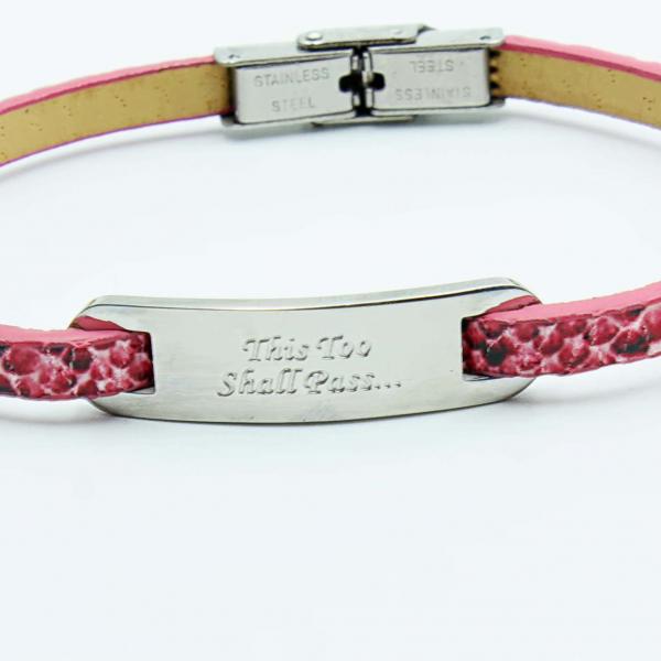 Pink Snakeskin Inspirational Bracelet