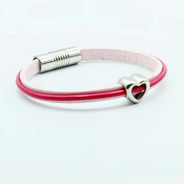 Raspberry Ripple Love Heart Bracelet