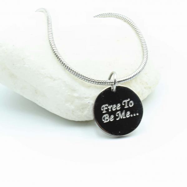 Round Tag Inspirational Mantra Necklace