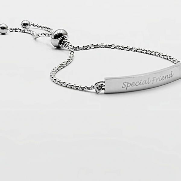 Special Friend Adjustable Stainless Steel Bracelet