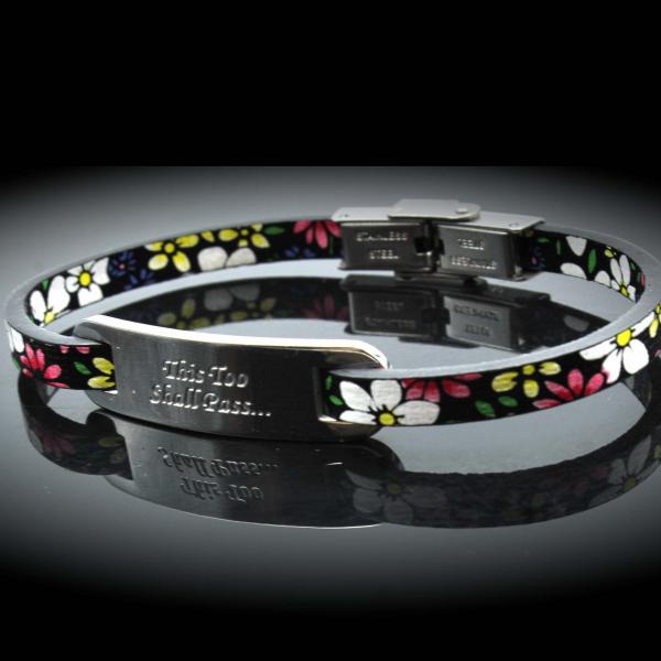 Inspirational Bracelet - Summer Flower Leather & Steel Customised.