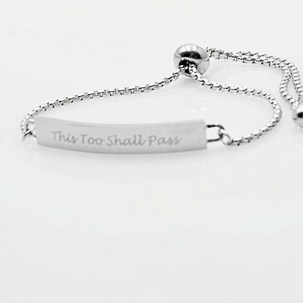 This Too Shall Pass Adjustable Bracelet In Stainless Steel