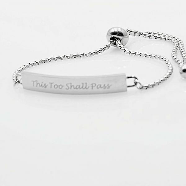 This Too Shall Pass Adjustable Bracelet In Stainless Steel
