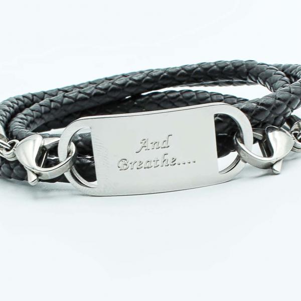 Wrap Around Braided Leather Inspirational Bracelet - Customisable