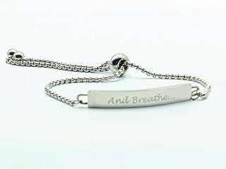 Inspirational Quote Awareness Bracelet - And Breathe...