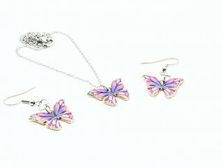 Colourful Butterfly Earrings & Necklace