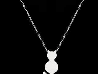 Stainless steel cat necklace