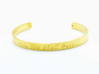 Gold Stainless Steel Cuff Bangle  With Your Chosen EWE Mantra