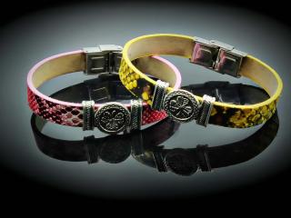 Leaf Snakeskin Bracelet Customisable