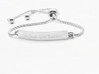 Message Bracelet Life Just Got Better -Adjustable Stainless Steel