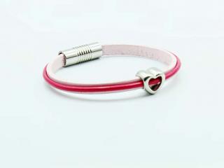 Raspberry Ripple Love Heart Bracelet